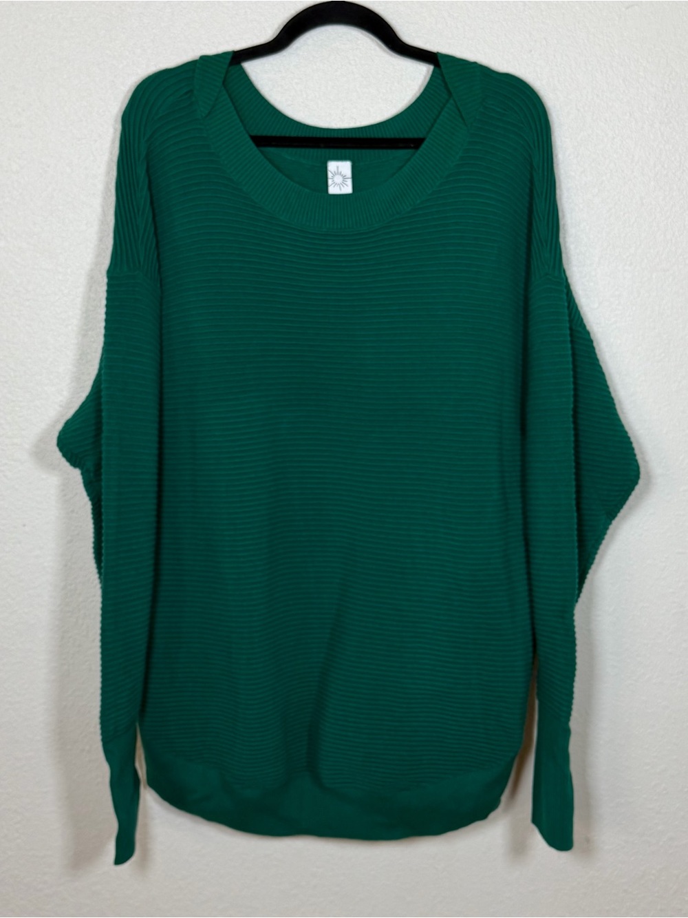 OFFLINE by Aerie Ribbed Knit Scoop Neck Batwing Oversized LS Pullover Sweater L